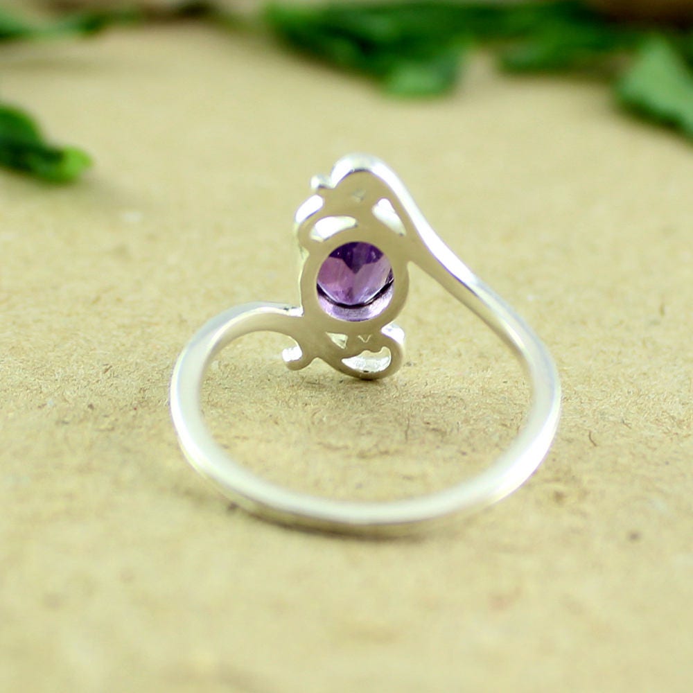 Amethyst Ring,Purple Gemstone Ring,Handmade Sterling Silver Ring,925 Silver Gemstone Jewelry,for Daughter,Birthstone Ring,Engagement Ring