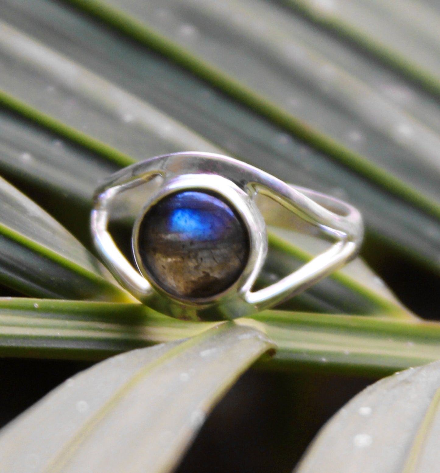 Solid 925 Sterling Silver Natural Gemstone Jewelry,Evil Eye Ring,Natural Gemstone Labradorite Ring,Birthday Gift,Daily Wear Ring Gift