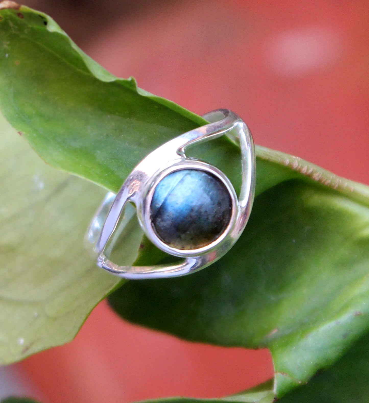 Solid 925 Sterling Silver Natural Gemstone Jewelry,Evil Eye Ring,Natural Gemstone Labradorite Ring,Birthday Gift,Daily Wear Ring Gift