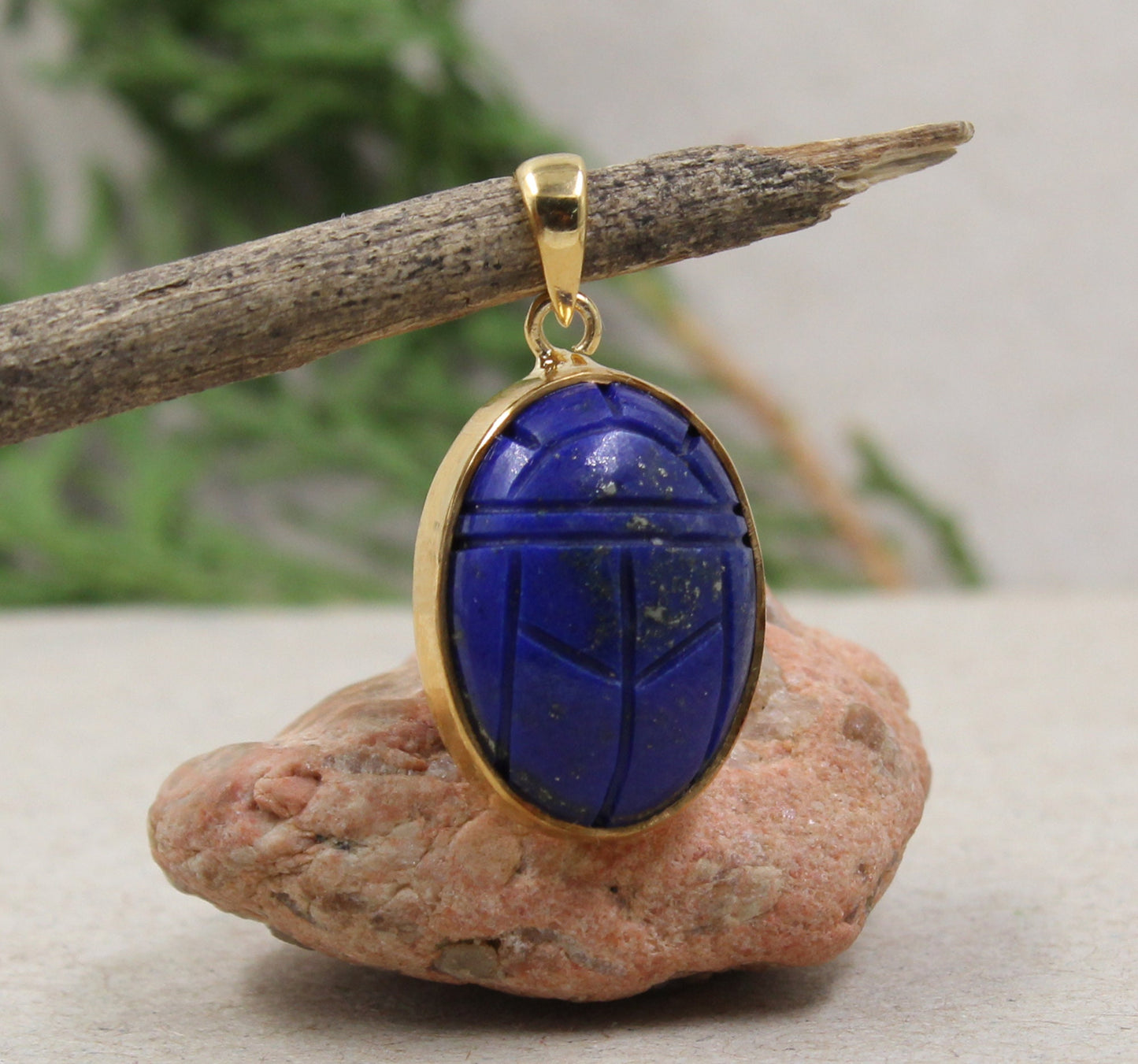 Sterling silverLapis Lazuli Scarab Pendant, 925 jewelry,Unisex Pendant,Christmas Gift for Aunt/Grandmother,Birthday Gift Pendant