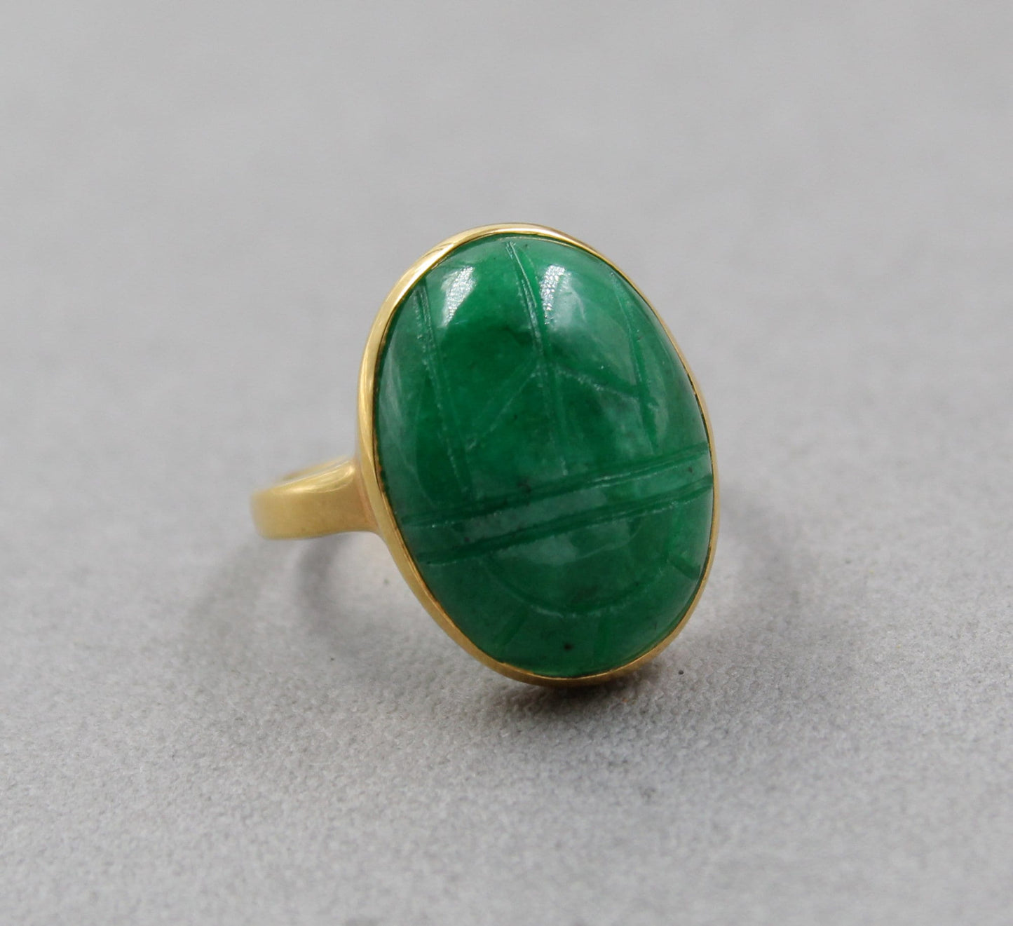 Sterling silverEmerald Scarab Ring,Gold Plated 925 jewelry,Unisex Ring,Christmas Gift for Aunt/Grandmother,Birthday Gift Present