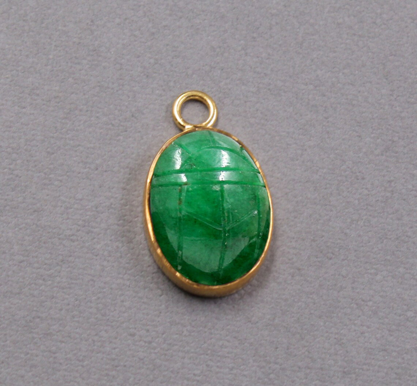 Sterling silverEmerald Scarab Pendant,925 jewelry,Unisex Pendant,Christmas Gift for Aunt/Grandmother,Birthday Gift Pendant