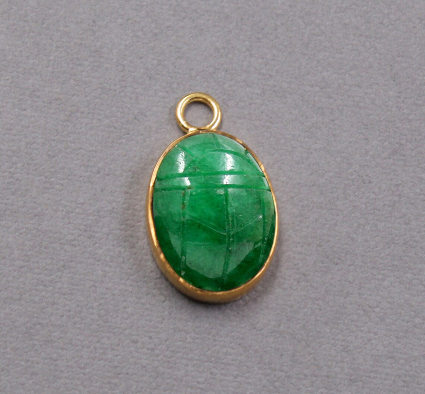 Sterling silverEmerald Scarab Pendant,925 jewelry,Unisex Pendant,Christmas Gift for Aunt/Grandmother,Birthday Gift Pendant
