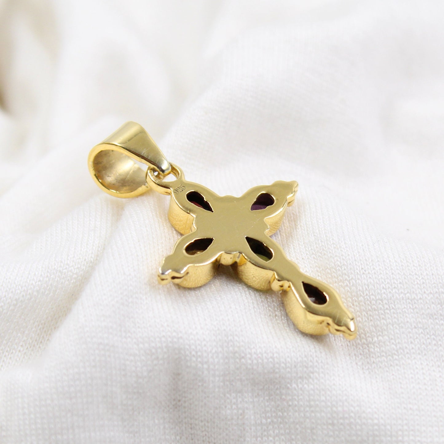 Cute Silver Cross Pendant,Gold Plated 925 Sterling Silver,Religious Jewelry,Gift at Baptism,Gift for First Communion,Gemstone Cross for Mom MayaStudio 5 out of 5 stars
