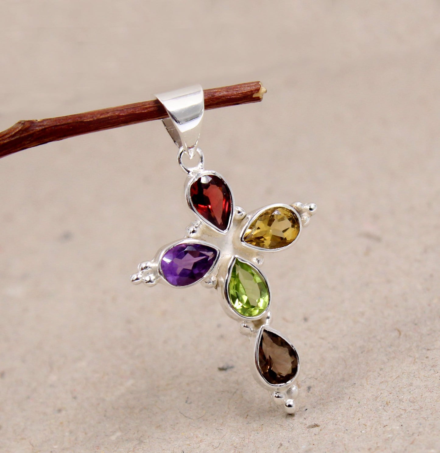 Cute Silver Cross Pendant,Gold Plated 925 Sterling Silver,Religious Jewelry,Gift at Baptism,Gift for First Communion,Gemstone Cross for Mom MayaStudio 5 out of 5 stars
