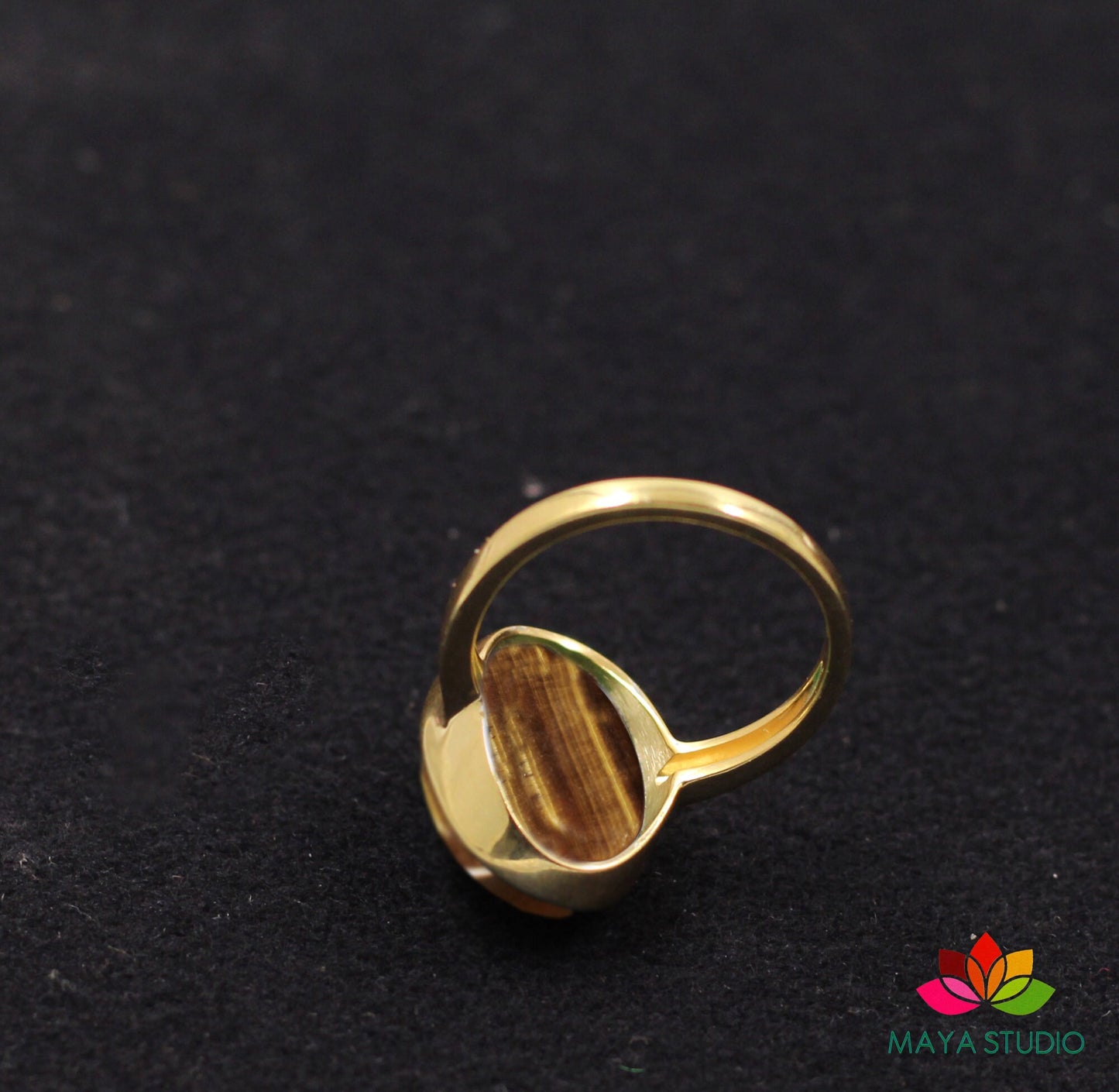 Sterling silver Tiger Eye Scarab Ring,Gold Plated 925 jewelry,Unisex Ring,Christmas Gift for Aunt/Grandmother,Birthday Gift Present