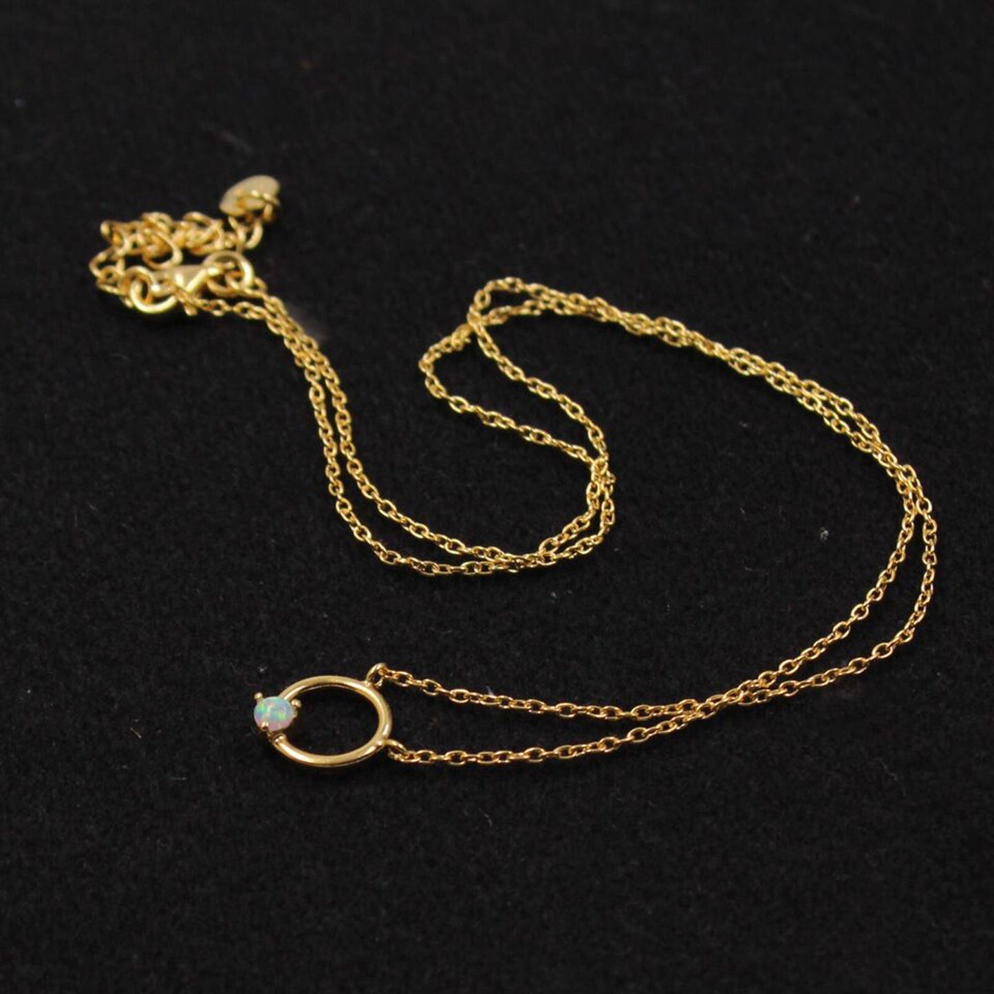 Silver Necklace,Gold Plated Opal Dainty Pendant Neckalce,925 Sterling Silver,Handmade jewelry,Office Wear Jewelry,Birthday Gift For Daughter