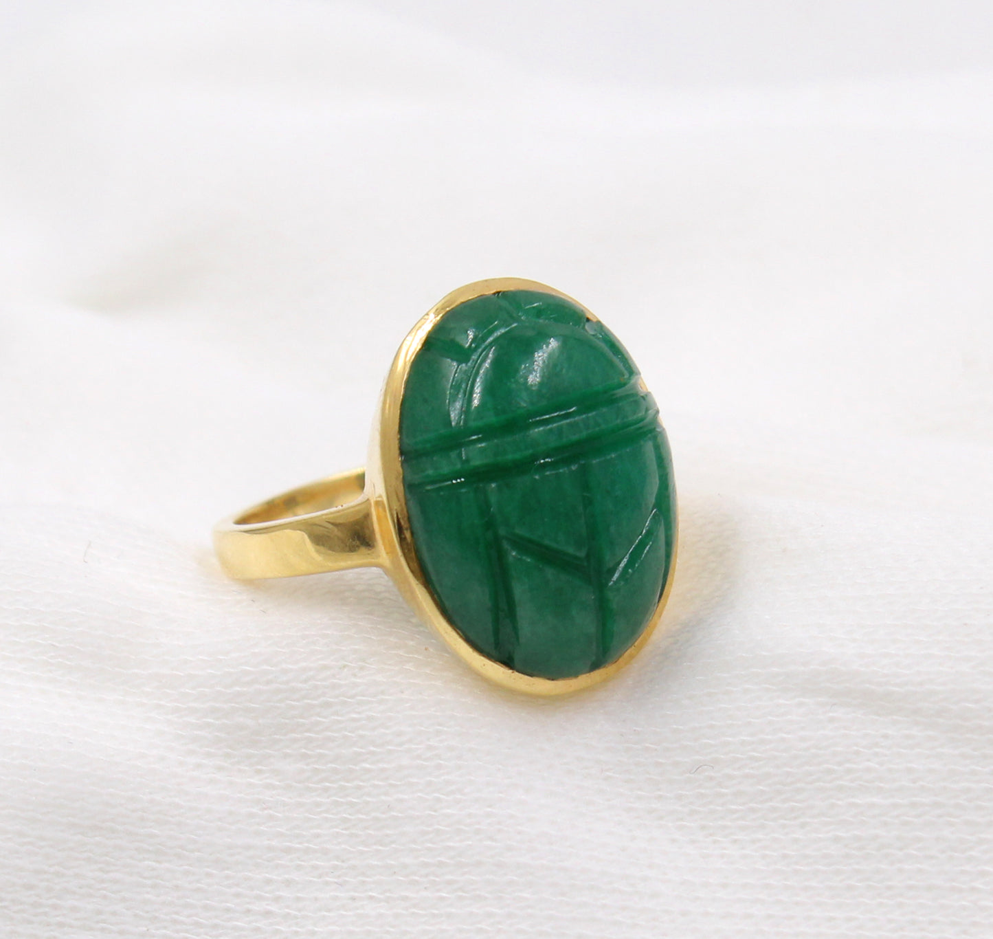 Emerald Scarab Ring,Handmade Ring,Solid 925 Sterling Silver Jewelry,Anniversary Gift ring