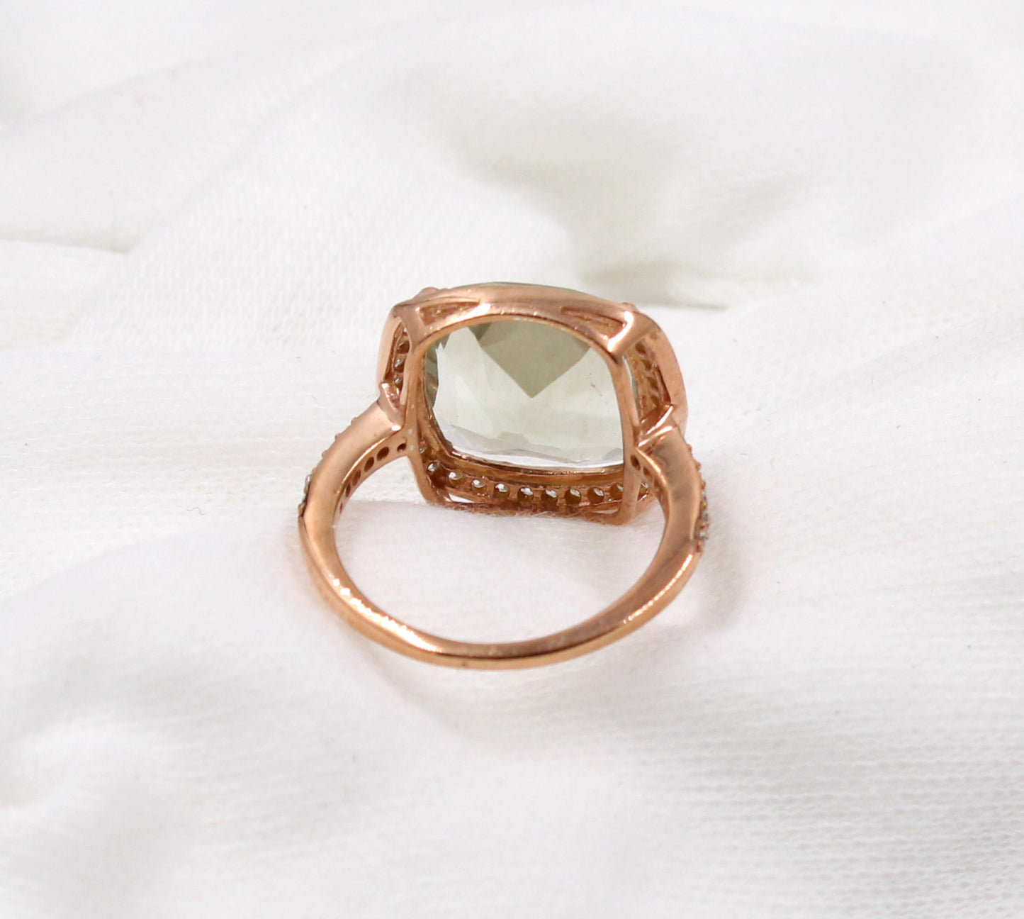 Green Amethyst Ring,Cushion Ring,Engagement Ring,Solid 925 Sterling Silver Jewelry,Wedding Gift Ring