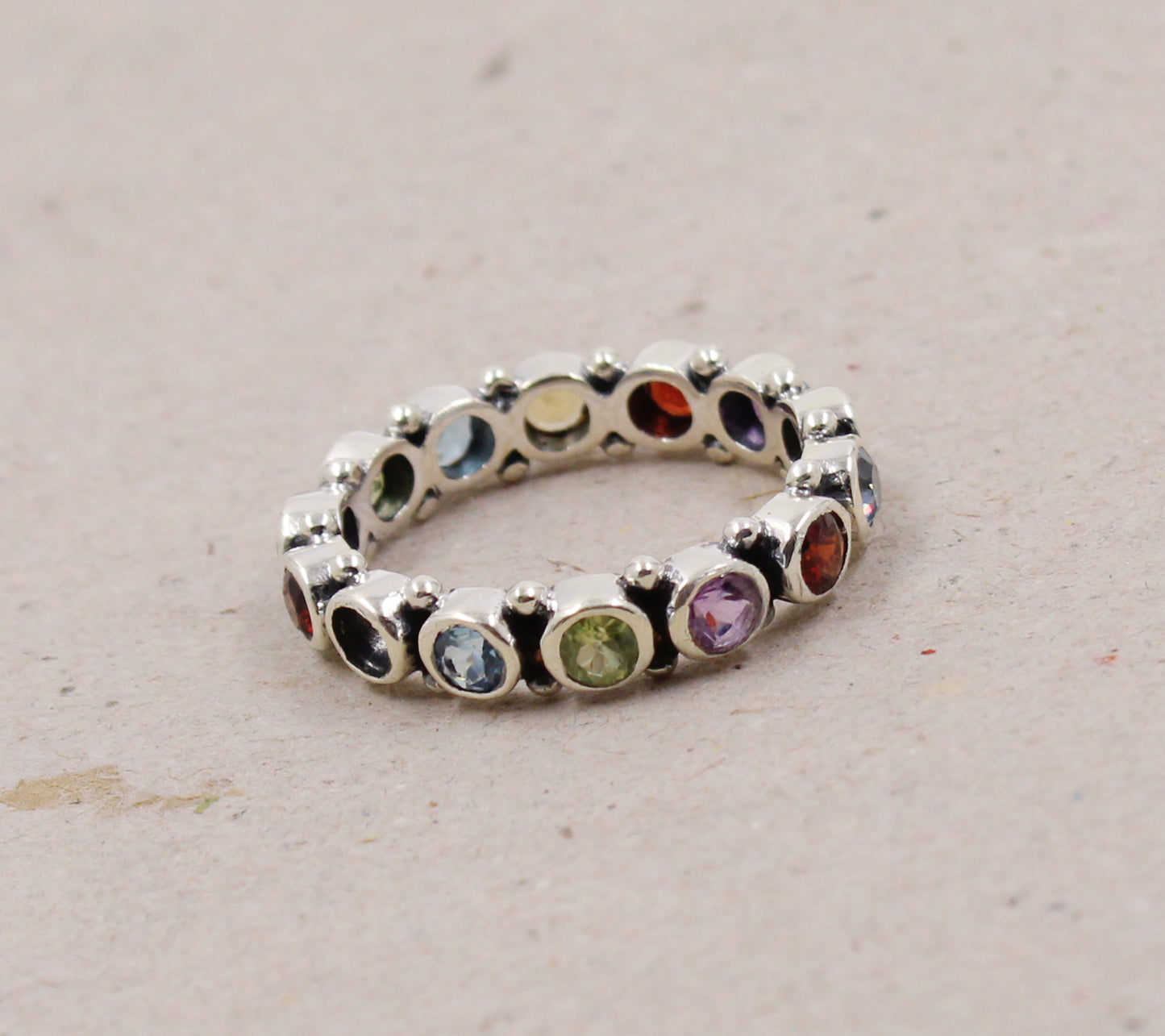 Eternity band,Chakra Gemstone,Infinity Ring,Wedding Jewelry,Engagement Ring,Anniversary gift,solid sterling 925 silver jewelry