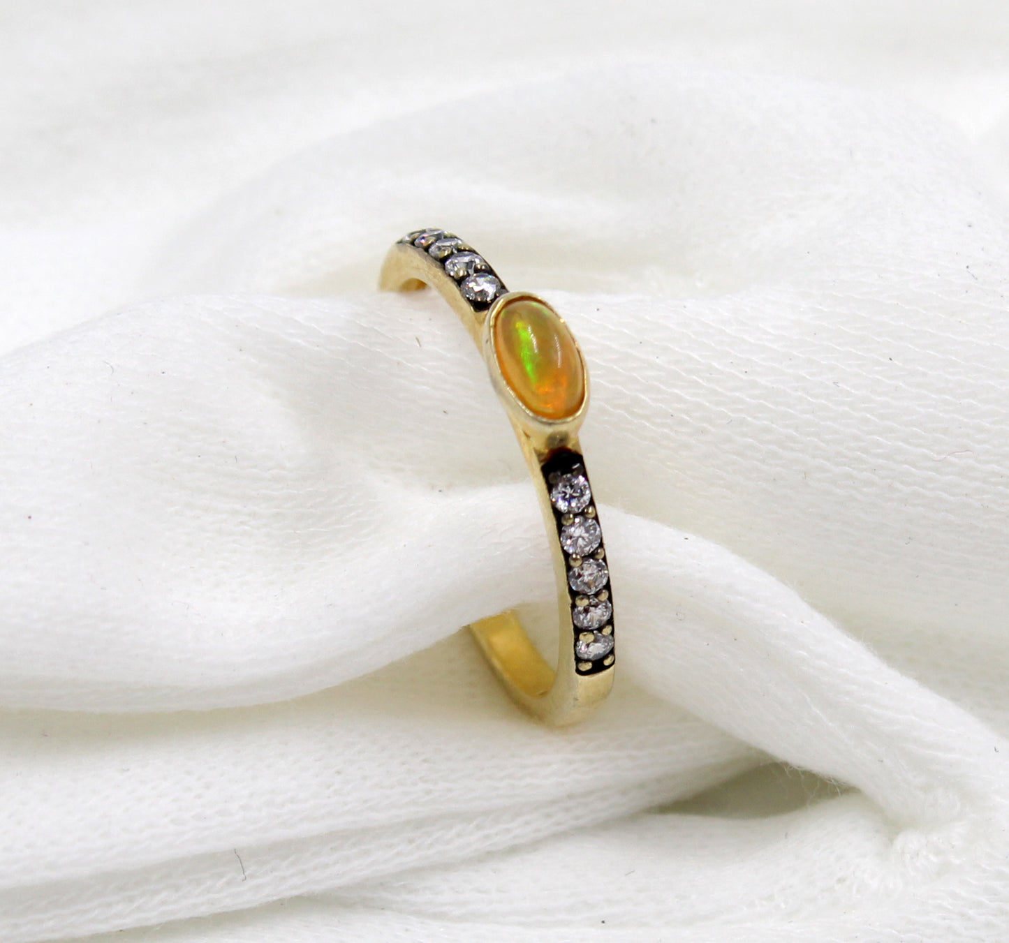 Natural Ethiopian Opal ring,Sleek Stacking Ring,925 Silver Sterling Gemstone Jewelry,Engagement Band,Promise Ring,Anniversary Gift