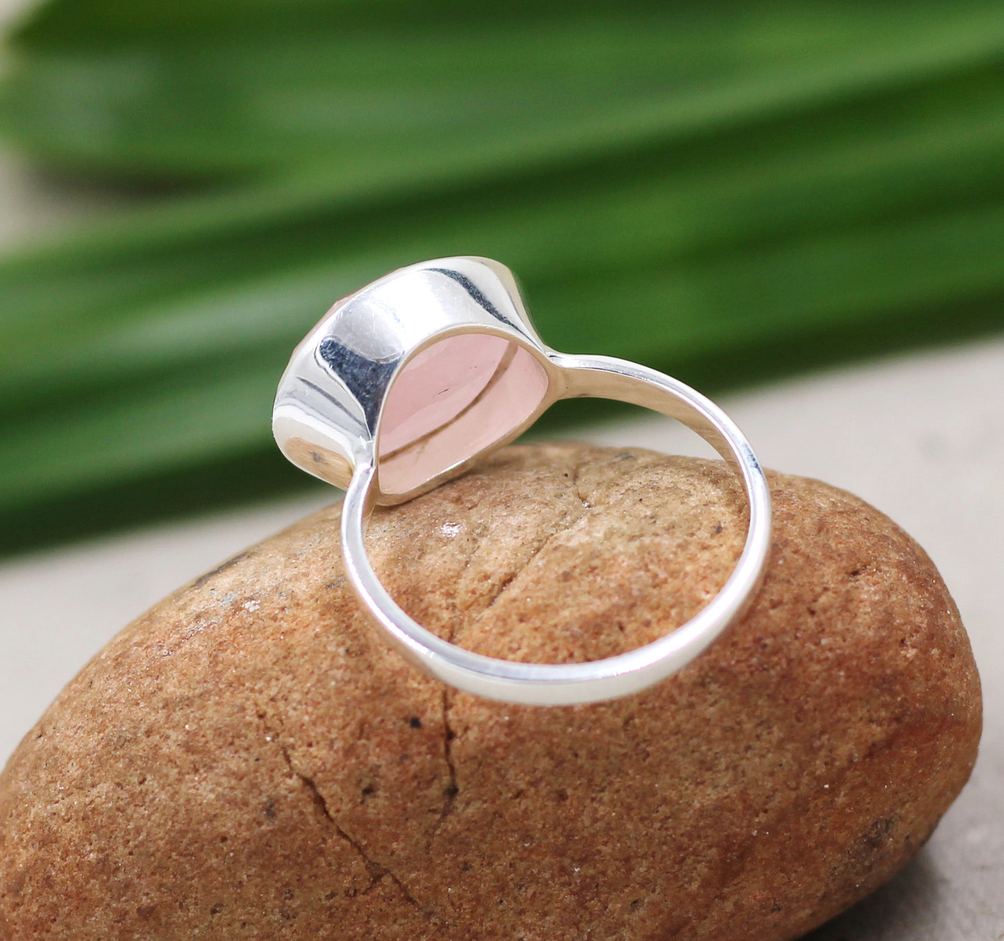 Pink Rose Quartz Ring,Solid 925 Silver Gemstone Jewelry,Handmade Ring,Anniversary Gift,Birthday Gift,Valentine Gift Ring,Daily wear silver