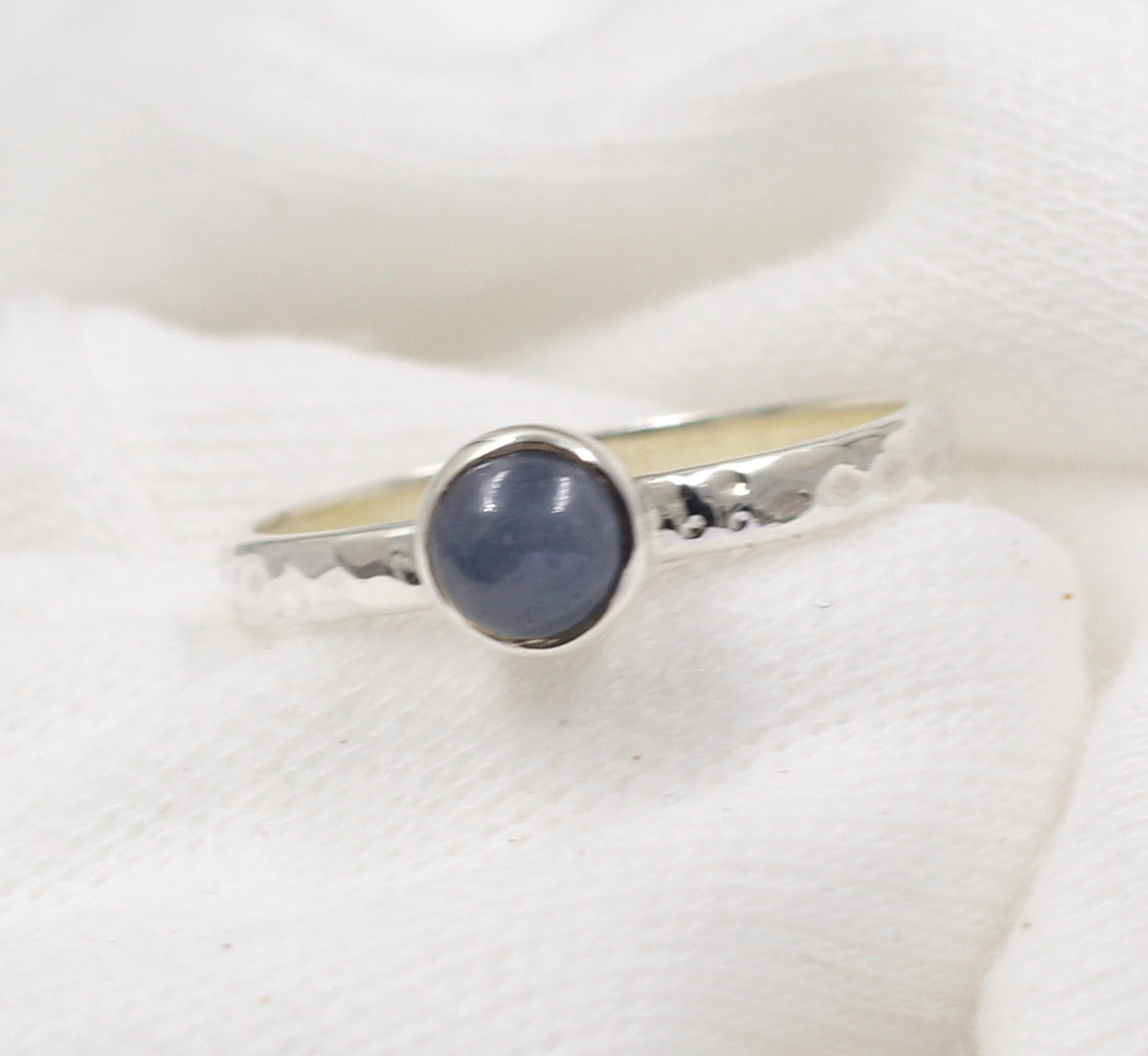 Sterling 925 Silver Textured Jewelry,Sapphire Gemstone Oxidized Ring,Engagement Ring,Anniversary gift,,Gift For mother