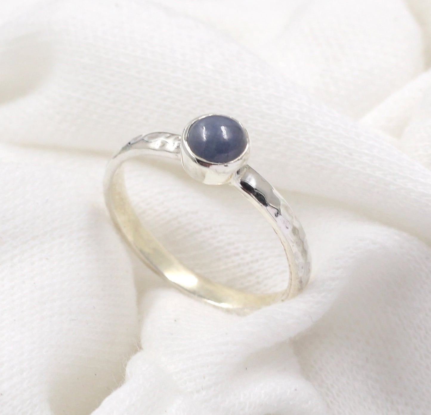 Sterling 925 Silver Textured Jewelry,Sapphire Gemstone Oxidized Ring,Engagement Ring,Anniversary gift,,Gift For mother