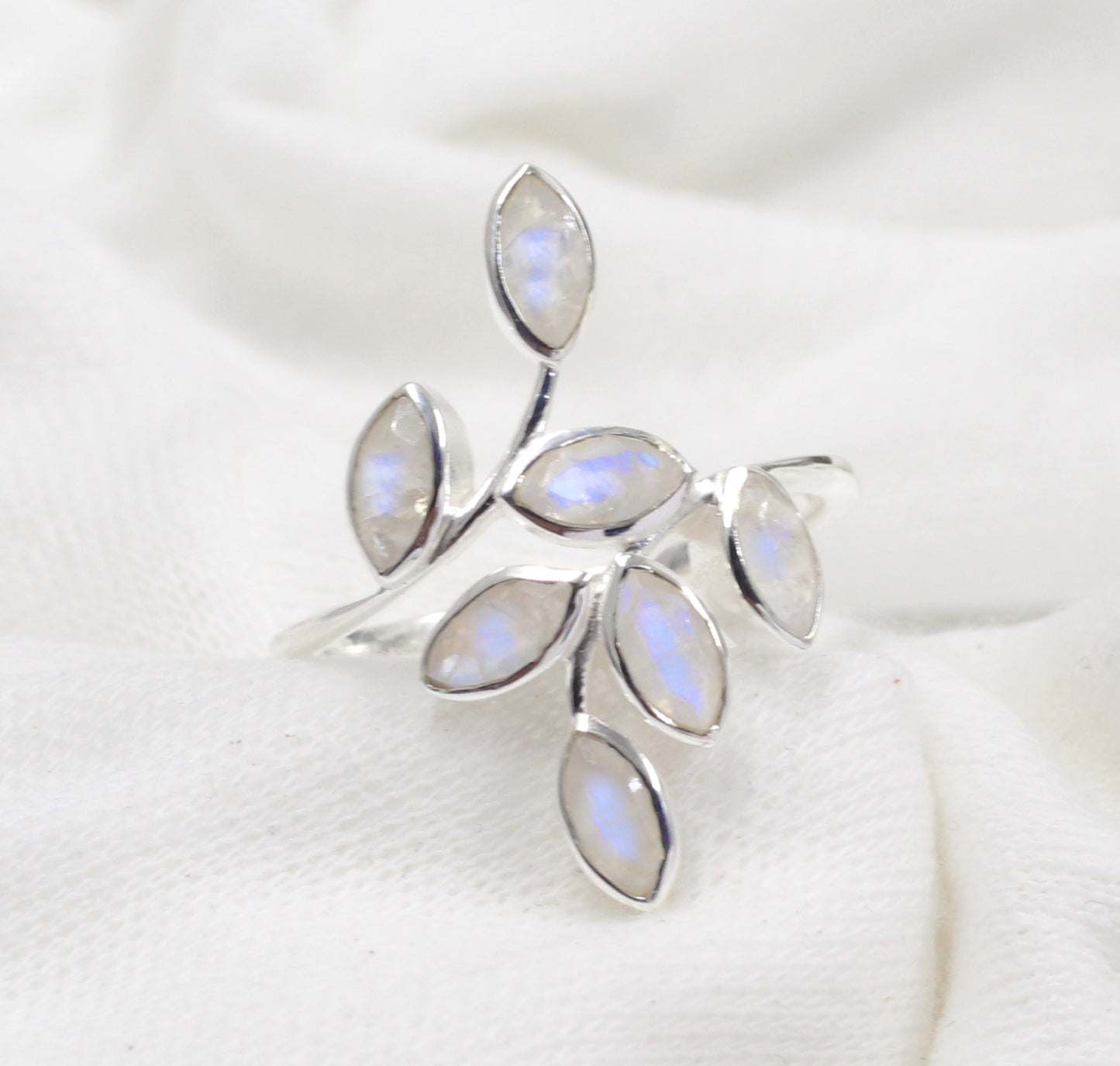 925 Sterling Silver Jewelry,Delicate Faceted Moonstone Ring,Party Wear Ring,Anniversary Gift,Silver gemstone Ring for Christmas
