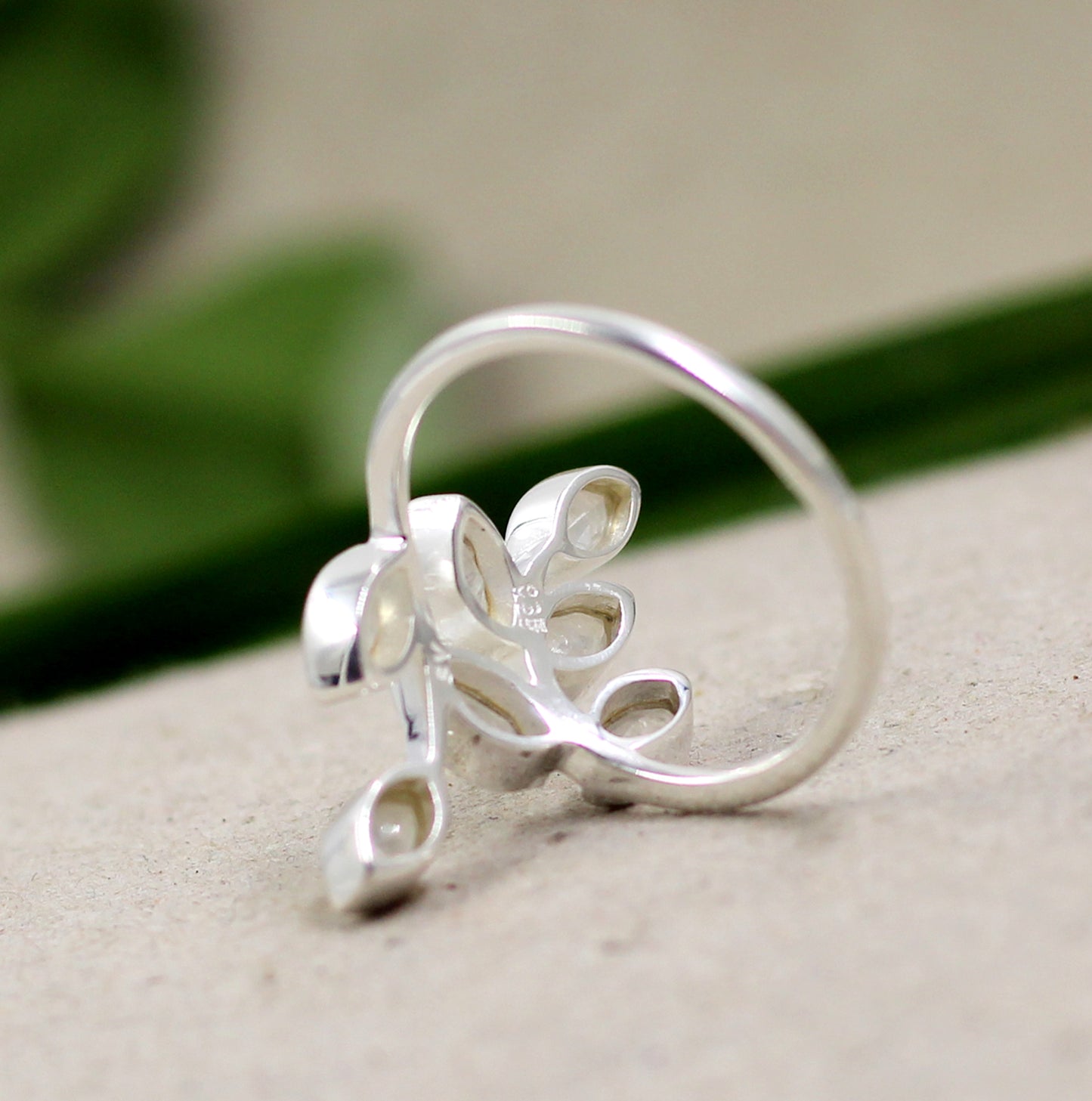 925 Sterling Silver Jewelry,Delicate Faceted Moonstone Ring,Party Wear Ring,Anniversary Gift,Silver gemstone Ring for Christmas
