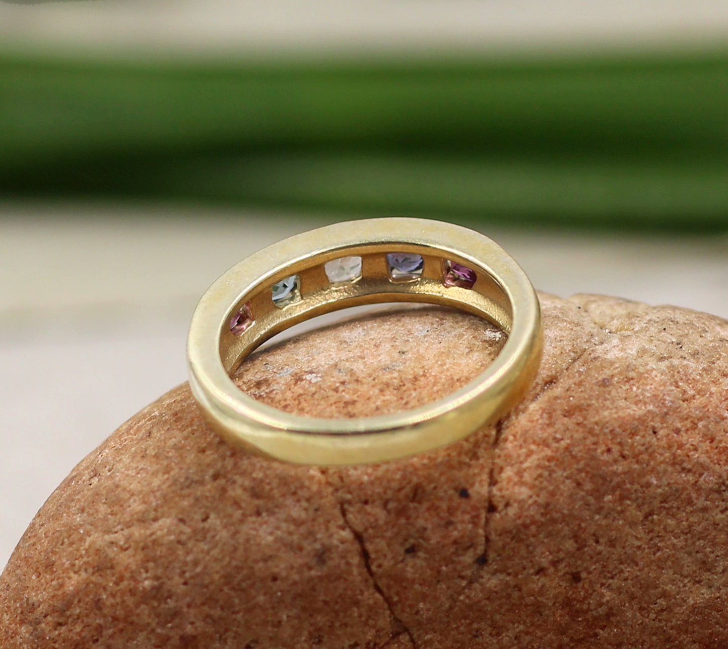 Gorgeous Multi Gemstone Band,Amethyst Iolite Ring,Engagement Ring, 925 Solid Sterling Silver Jewelry,Wedding Band