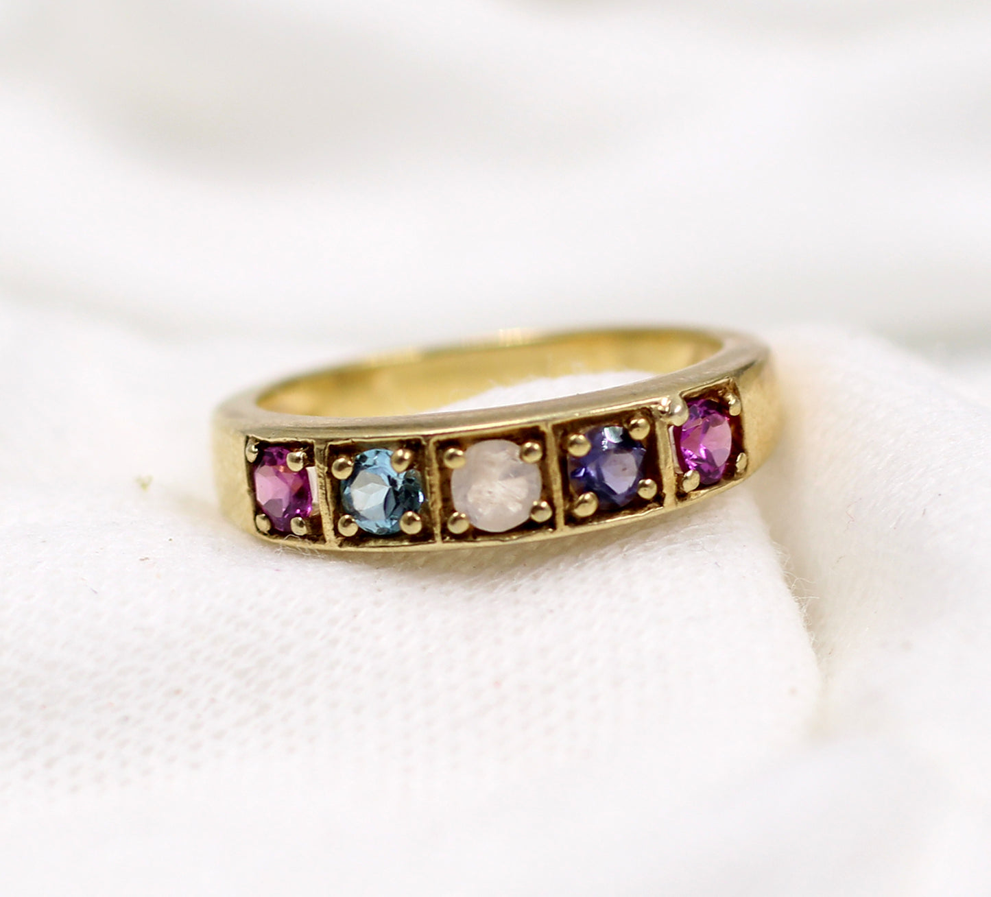 Gorgeous Multi Gemstone Band,Amethyst Iolite Ring,Engagement Ring, 925 Solid Sterling Silver Jewelry,Wedding Band
