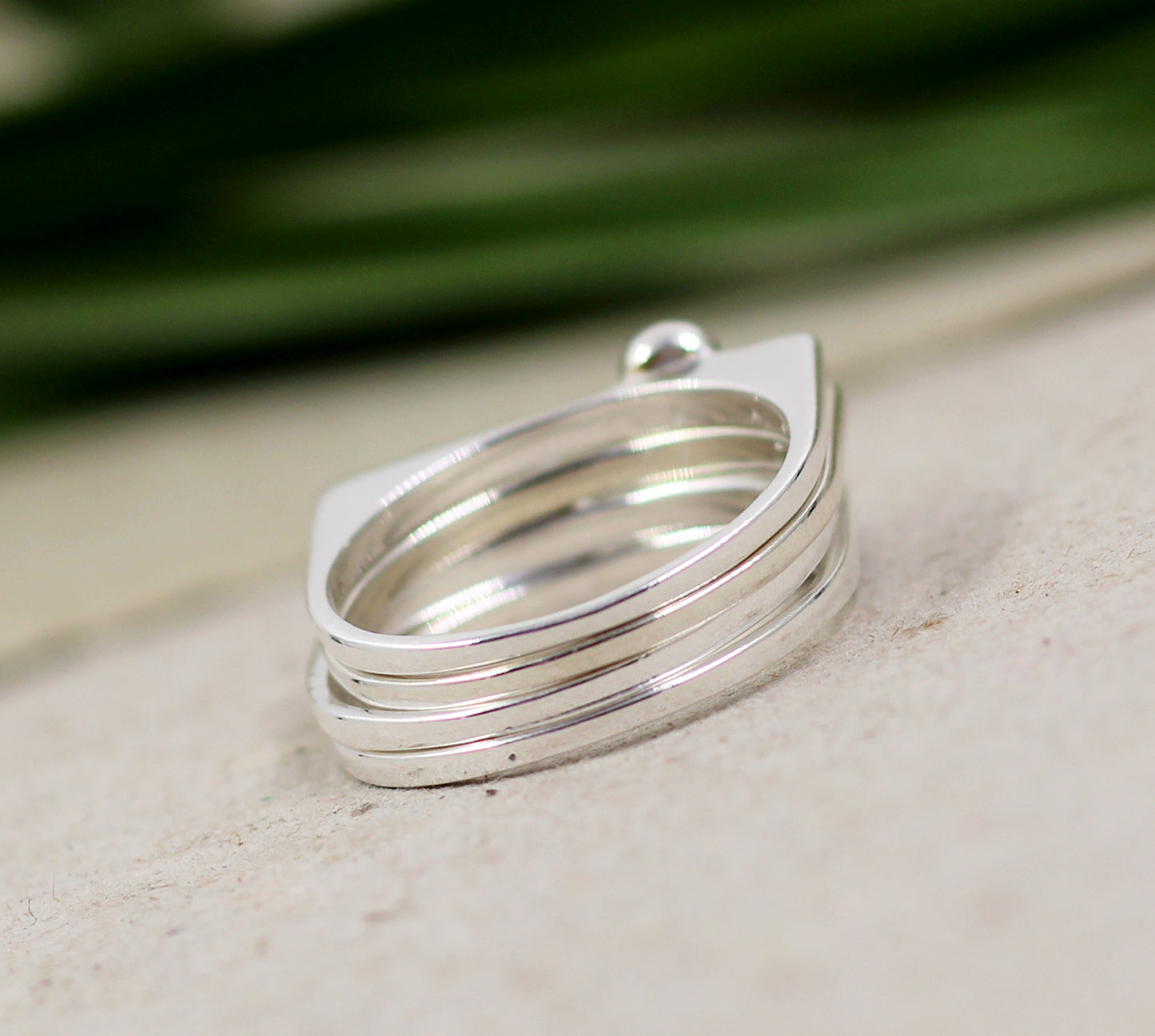 Iolite Ring set,Designer Four rings set,Birthday Gift,Gift Anniversary Ring,925 sterling Silver,Genuine Gemstone jewelry