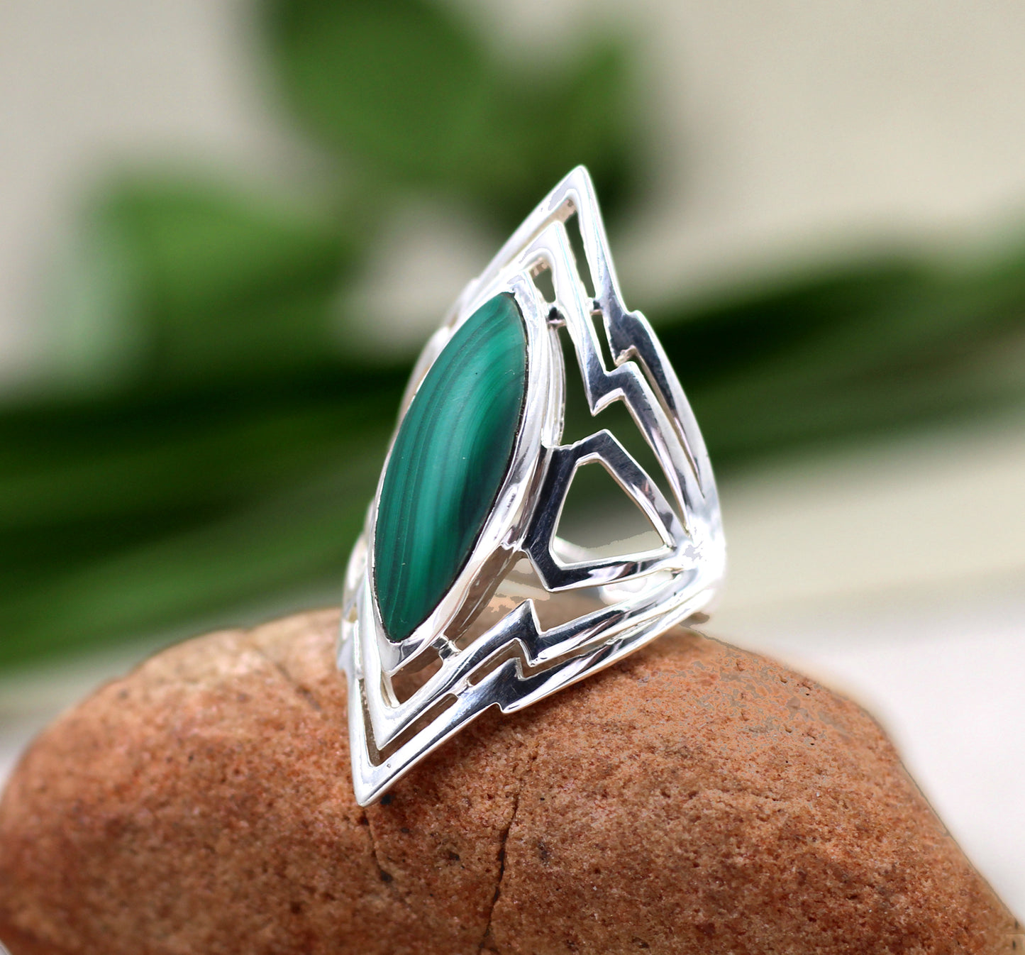 925 Sterling Silver Unisex Ring,Exclusive Malachite Ring,gemstone jewelry,Anniversary Gift,Healing Gemstone,Birthday Gift,Thanksgiving Gift