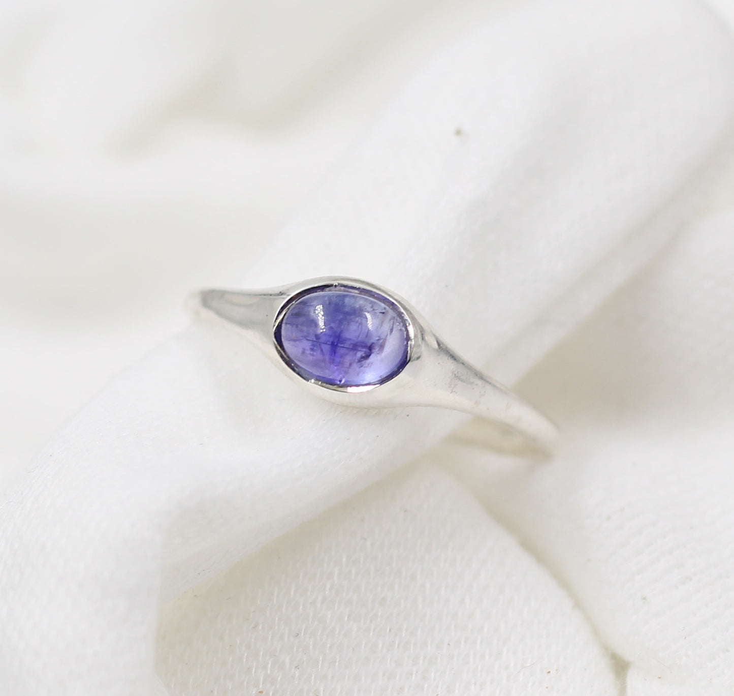 Natural Tanzanite Ring,Solid 925 Sterling Silver Jewelry,Anniversary Ring,Solitaire Engagement Ring,