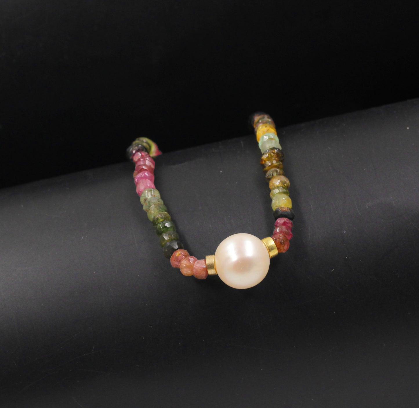925 Sterling Silver Handmade Jewelry,Real Tourmaline Multi Color Beads & Pearl Necklace,Elegant Party Wear,Anniversary Necklace ,Valentine Gift