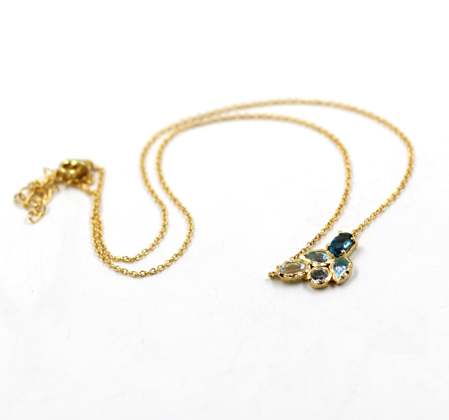 Blue Topaz Pendant Chain Necklace,Gold Plated 925 Silver Jewelry,Birthday Gift,Anniversary Gift,Mother day Gift,Cute Little Lovely Pendant, For Me