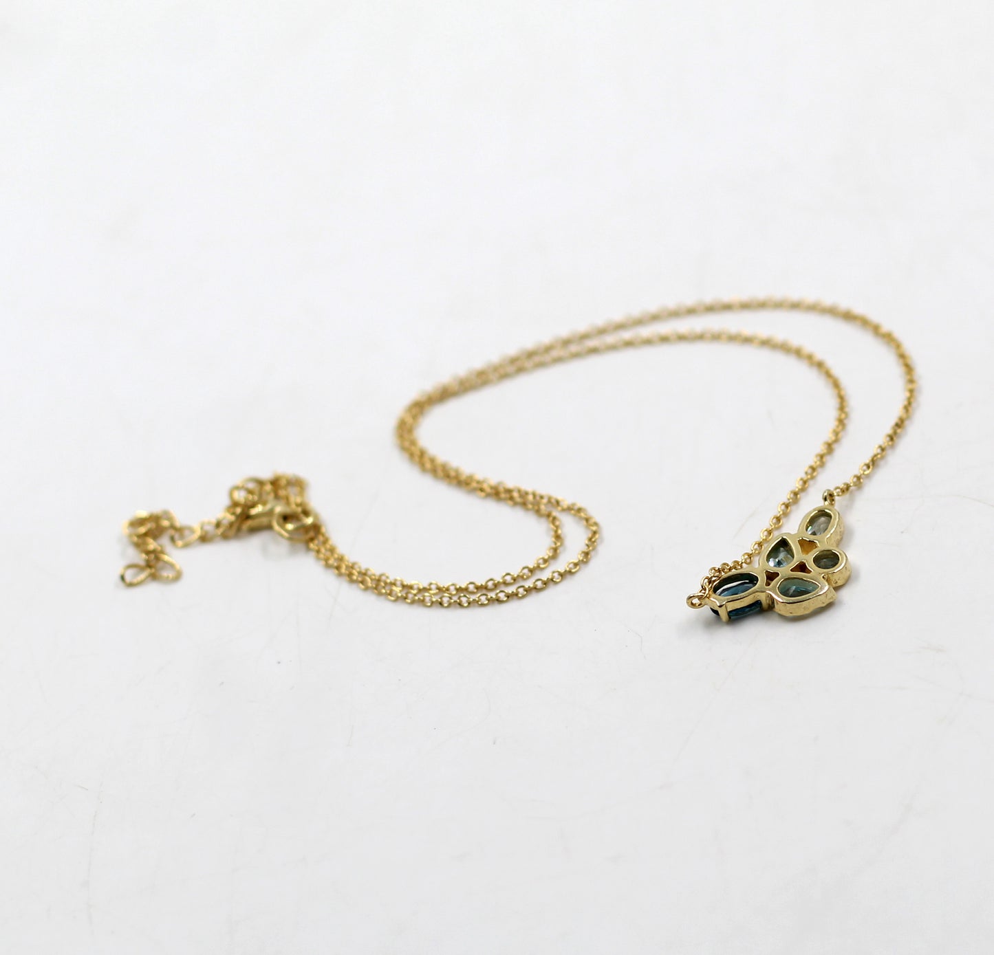 Blue Topaz Pendant Chain Necklace,Gold Plated 925 Silver Jewelry,Birthday Gift,Anniversary Gift,Mother day Gift,Cute Little Lovely Pendant, For Me