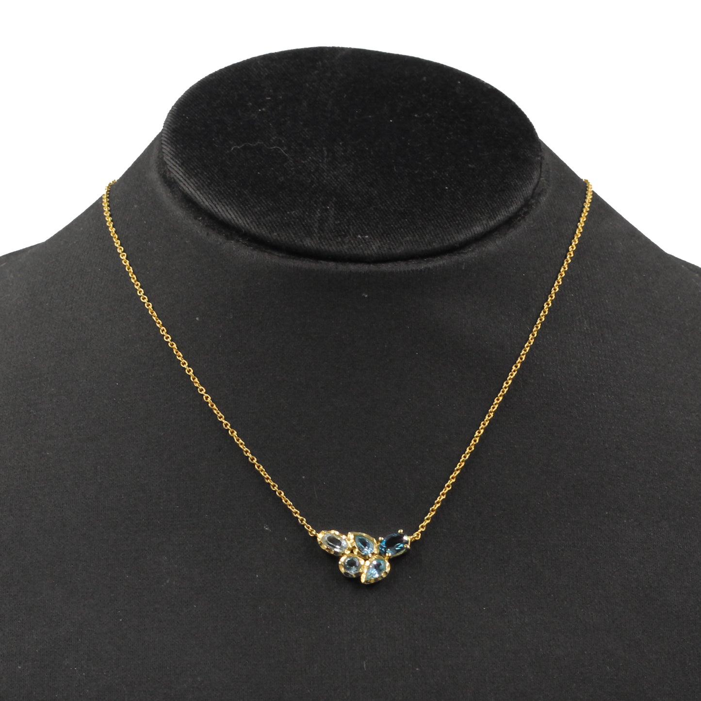 Blue Topaz Pendant Chain Necklace,Gold Plated 925 Silver Jewelry,Birthday Gift,Anniversary Gift,Mother day Gift,Cute Little Lovely Pendant, For Me