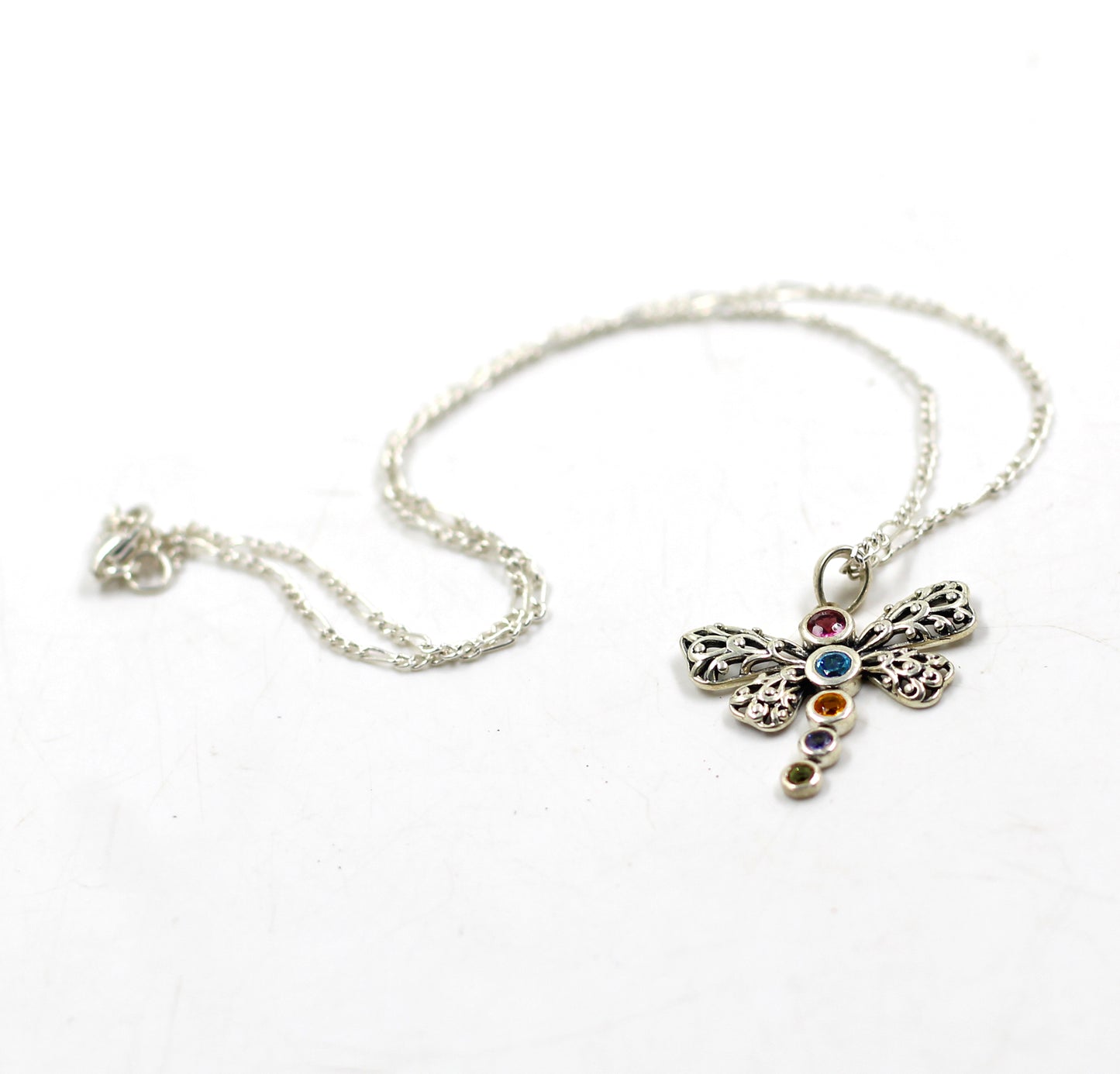 925 Sterling Silver Gemstone Jewelry,Dragonfly Silver Pendant,Butterfly Necklace,Wedding Gift,Graduation Gift For Daughter,Anniversary Gift