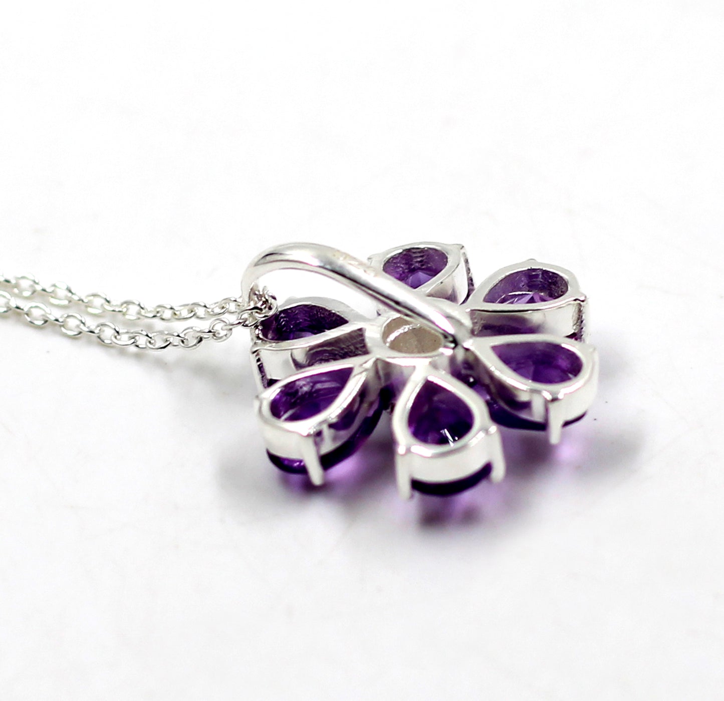 Gorgeous Amethyst Necklace,Flower Pendant Chain,925 Silver Handmade Jewelry,Anniversary Gift,Proposal Necklace,Mother's Day Gift