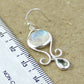 Cute Sterling Silver Dangler,Rainbow Fire Moonstone & Blue Topaz Everyday Wear Earring,Daughter's Birthday Gift,Anniversary Gift