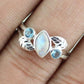 Charming Dainty Moonstone blue topaz ring,gift for daughter's birthday,Solid sterling 925 silver jewelry,Anniversary Ring,Midi Ring for Sis
