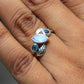 Charming Dainty Moonstone blue topaz ring,gift for daughter's birthday,Solid sterling 925 silver jewelry,Anniversary Ring,Midi Ring for Sis