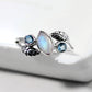 Charming Dainty Moonstone blue topaz ring,gift for daughter's birthday,Solid sterling 925 silver jewelry,Anniversary Ring,Midi Ring for Sis