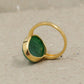 Sterling silverEmerald Scarab Ring,Gold Plated 925 jewelry,Unisex Ring,Christmas Gift for Aunt/Grandmother,Birthday Gift Present