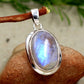 Sterling Silver Moonstone Pendant,925 Silver Gemstone Jewelry,Moonstone Pendant,Rainbow Moonstone,Anniversary Gift,Baby Shower Gift,For Mom,