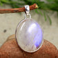 Sterling Silver Moonstone Pendant,925 Silver Gemstone Jewelry,Moonstone Pendant,Rainbow Moonstone,Anniversary Gift,Baby Shower Gift,For Mom,