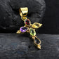 Cute Silver Cross Pendant,Gold Plated 925 Sterling Silver,Religious Jewelry,Gift at Baptism,Gift for First Communion,Gemstone Cross for Mom MayaStudio 5 out of 5 stars