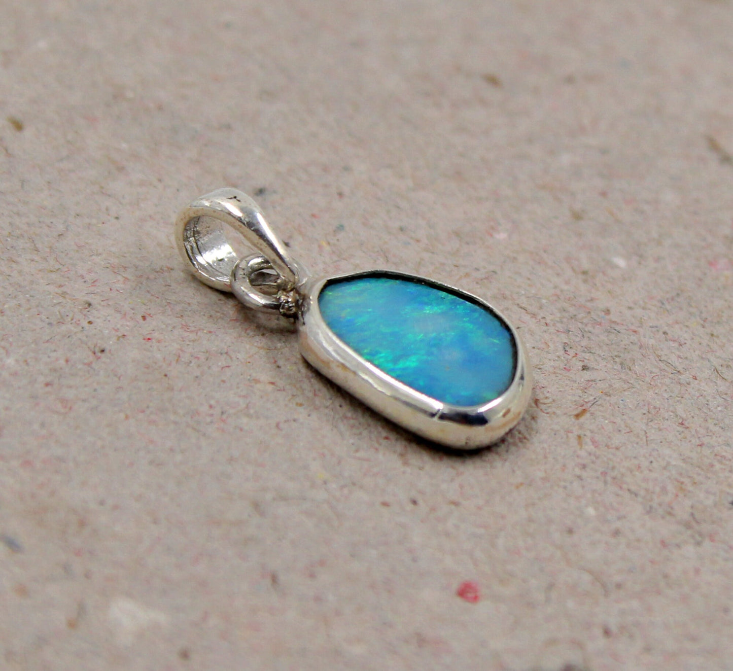 Australian Opal Doublet Pendant,Solid 925 Sterling Silver,Casual Wear Gemstone Jewelry,Valentine's Day Gift,Birthday Gift for your daughter