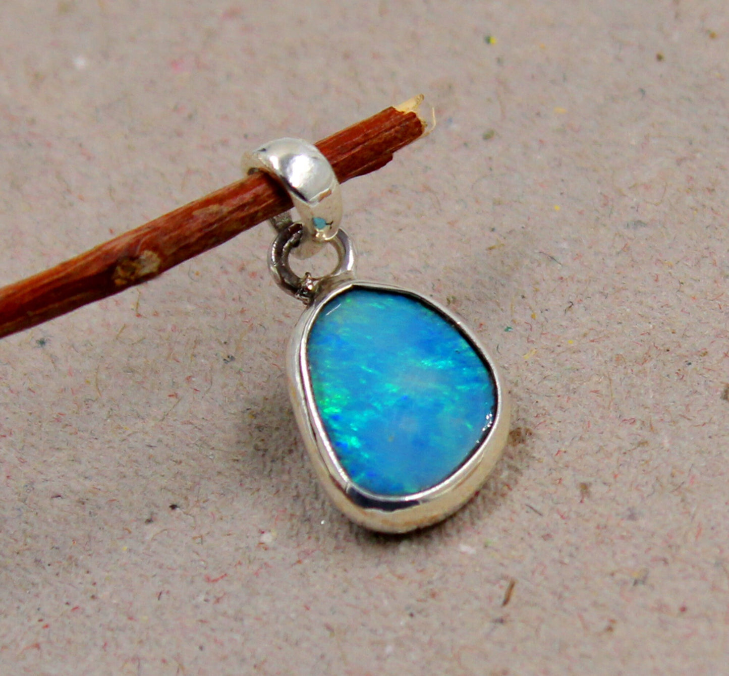 Australian Opal Doublet Pendant,Solid 925 Sterling Silver,Casual Wear Gemstone Jewelry,Valentine's Day Gift,Birthday Gift for your daughter