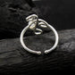 Sterling silverFunky Musical Note Ring,925 Adjustable Ring,Natural Gemstone,Garnet Daughter's Birthday Ring,Light Weight Ring girl jewelry