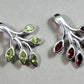 Nature inspired Leaf Pendant,Sterling 925 Silver Gemstone Pendant,Natural,Genuine Blue Topaz/Garnet/ Peridot,Amethyst,Anniversary Gift,