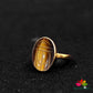 Sterling silver Tiger Eye Scarab Ring,Gold Plated 925 jewelry,Unisex Ring,Christmas Gift for Aunt/Grandmother,Birthday Gift Present