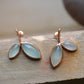 Solid 925 Sterling Silver Jewelry,Genuine Aqua Chalcedony Stud Earring,Leaf Stud Earring,Lovely Chalcedony Stud Earring,Small Stud Earring