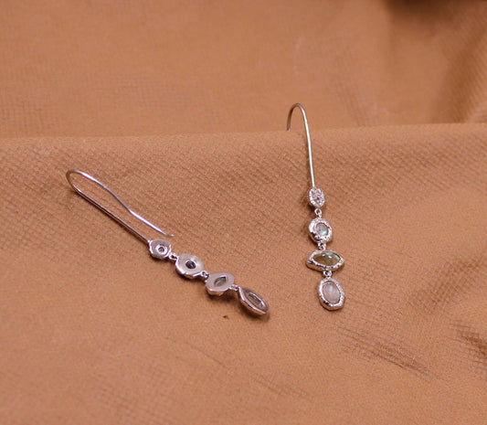 Unique Silver Earring,Four Labradorite Designer Earring,925 Sterling Silver Jewelry,Light Weight Dangle Earring,Anniversary Gift Earring