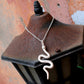 Silver Snake Pendant,Solid 925 Sterling Silver Good luck Gift Necklace,Symbolic Divinity Serpent Jewelry,Unisex Birth Day Jewelry,