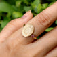 Vintage religious Ring,Solid 925 Sterling Silver Gold Plate Faith Jewelry,Grace Of Mother Mary,With Birthstone For birthday,Anniversary Gift