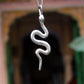 Silver Snake Pendant,Solid 925 Sterling Silver Good luck Gift Necklace,Symbolic Divinity Serpent Jewelry,Unisex Birth Day Jewelry,