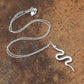 Silver Snake Pendant,Solid 925 Sterling Silver Good luck Gift Necklace,Symbolic Divinity Serpent Jewelry,Unisex Birth Day Jewelry,